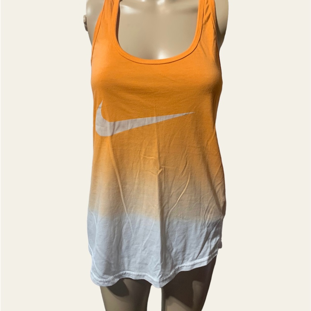 Orange and white Dri-Fit Tank Top Nike Running Tee